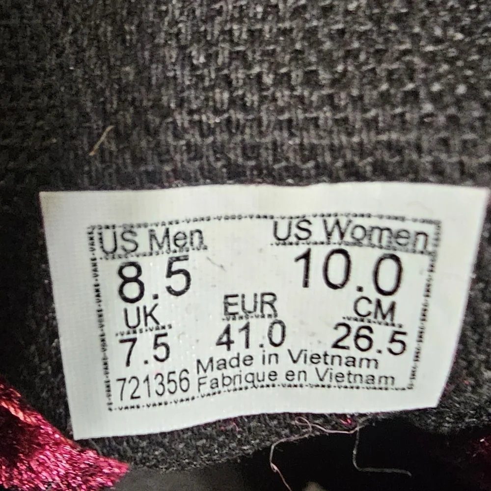Vans Off The Wall Burnt Russet Maroon Crushed. Vans Velvet Maroon Sneakers - Picture 10 of 11